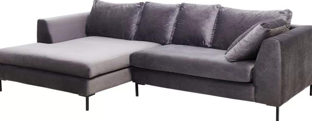 Kulmasohvat>KARE Design Gianni Velvet Kulmasohva - Harmaa, Musta, Vasen
