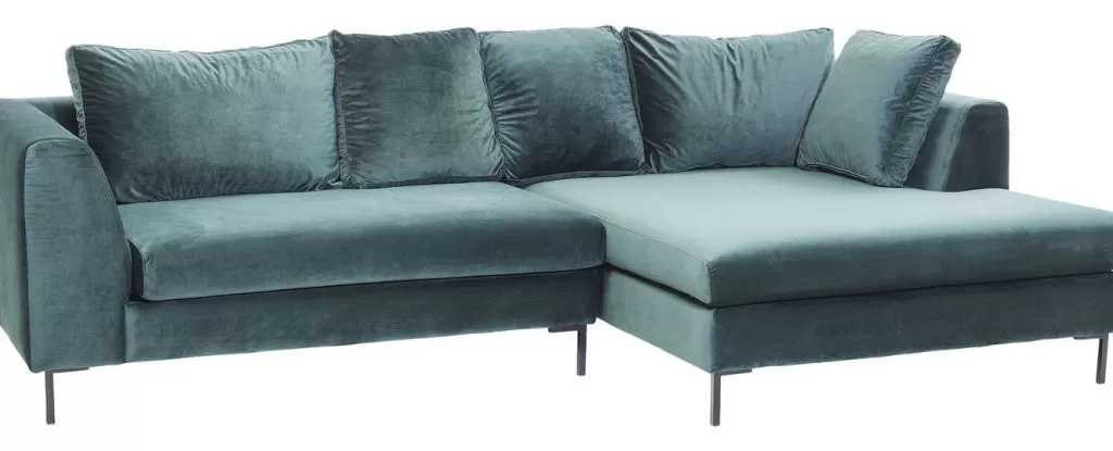 Olohuone | Kulmasohvat>KARE Design Gianni Velvet Kulmasohva - Tummanvihreä, Musta, Oikea