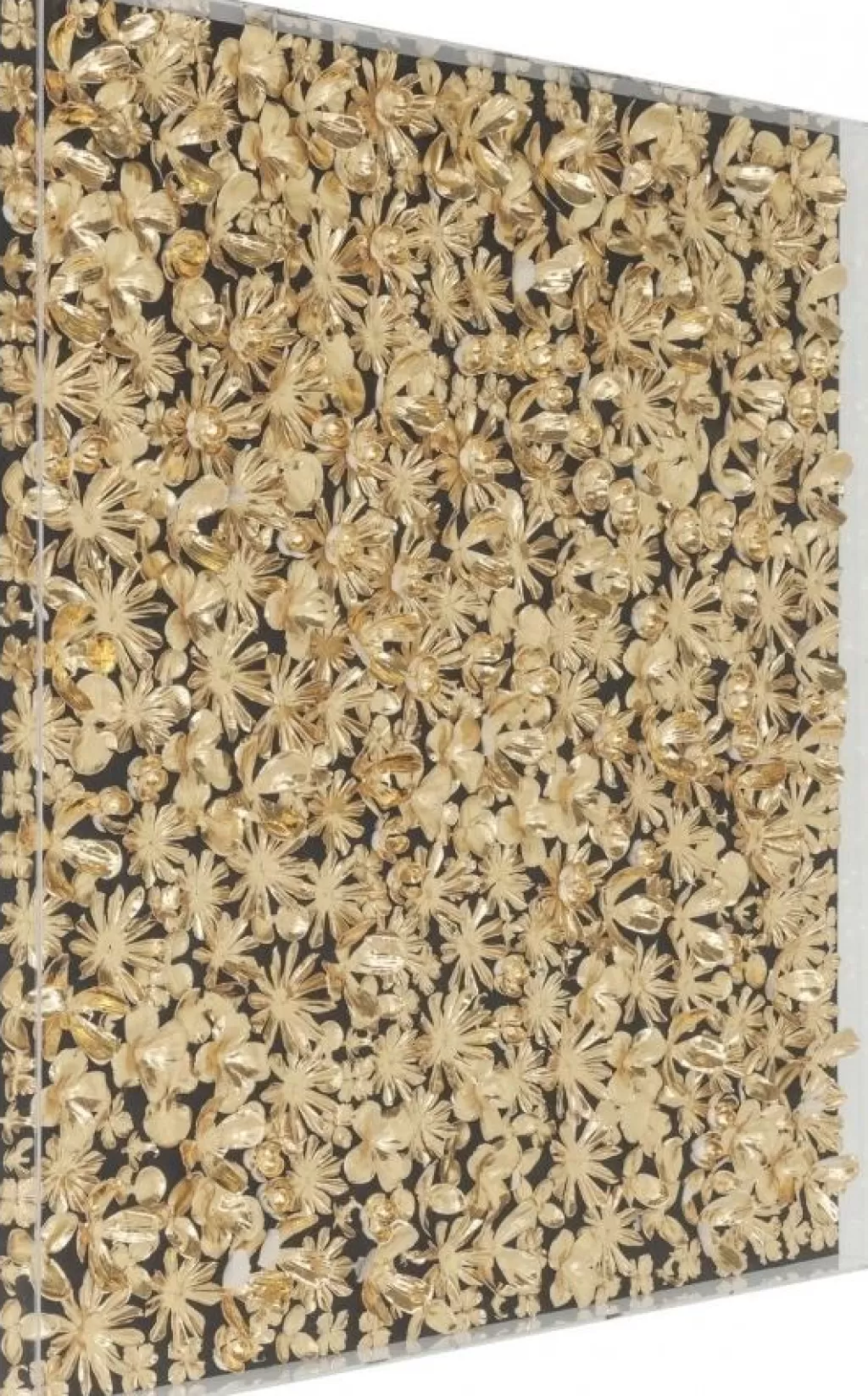 Seinäkoristeet>KARE Design Gold Flower Kukat Seinäkoriste, Taulu, Kulta 120x120cm