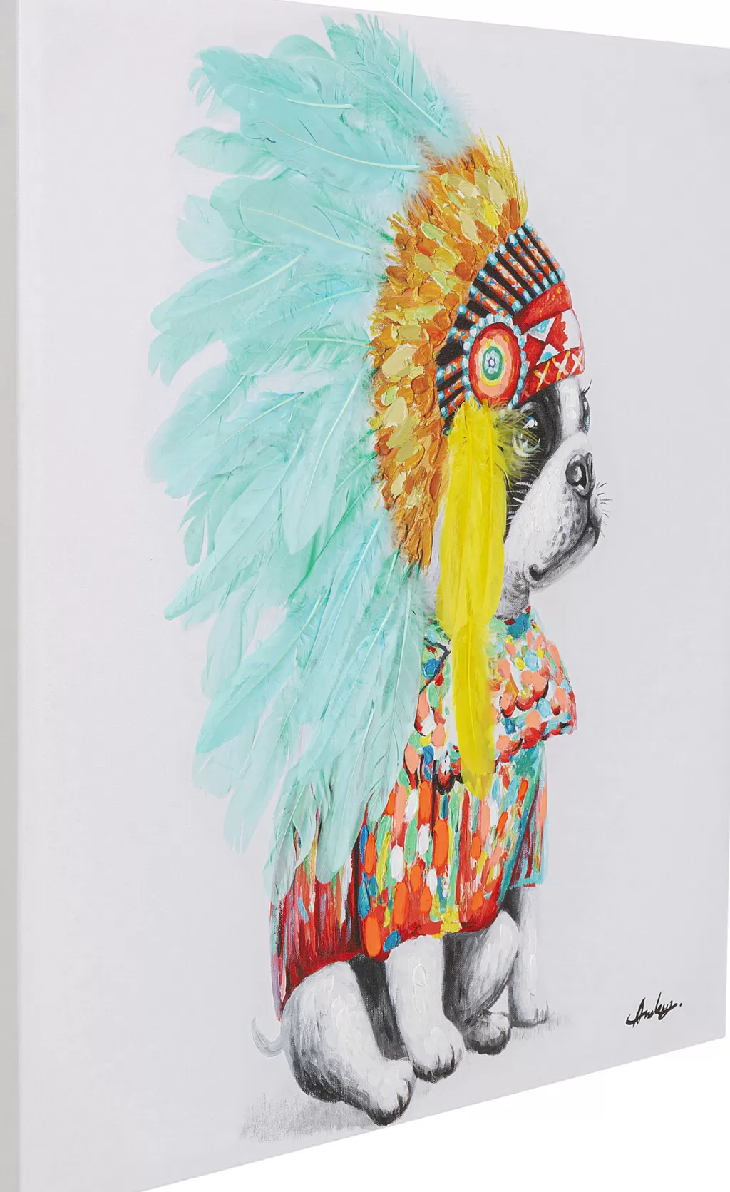 Taulut | Olohuone>KARE Design Headdress Dog Koira Canvastaulu 80x80cm