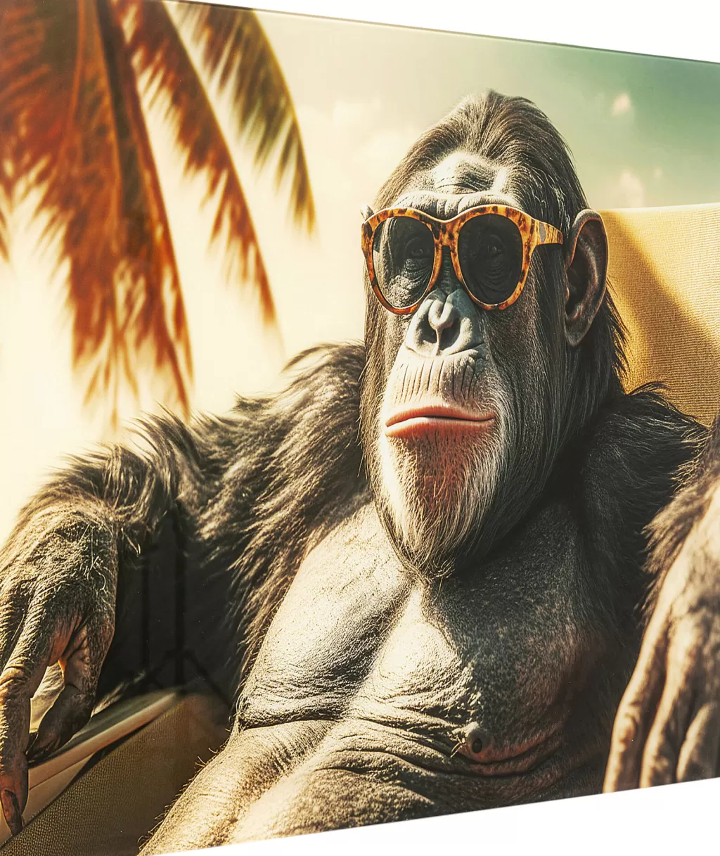 Taulut | Olohuone>KARE Design Holiday Monkey Apina Lasitaulu 80x60cm