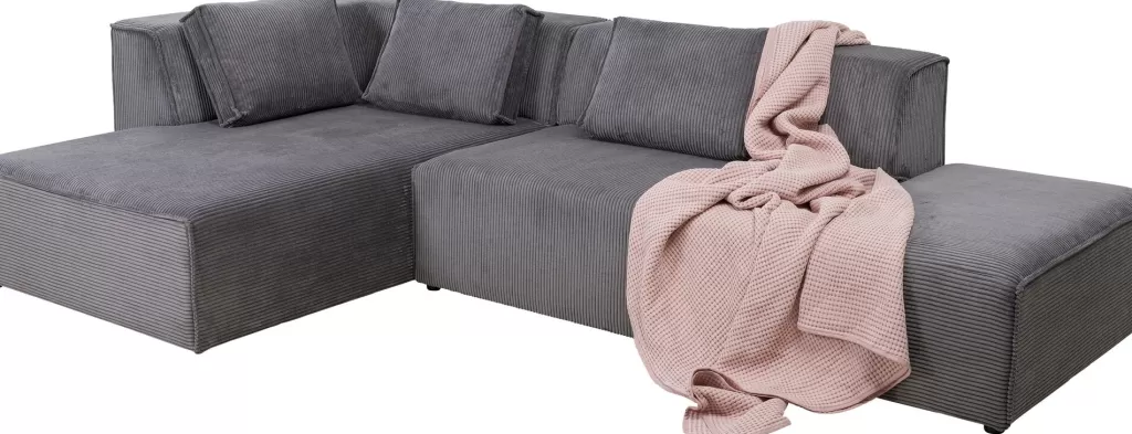 Kulmasohvat>KARE Design Infinity Ottomane Kulmasohva, Vakosametti, Harmaa, Vasen