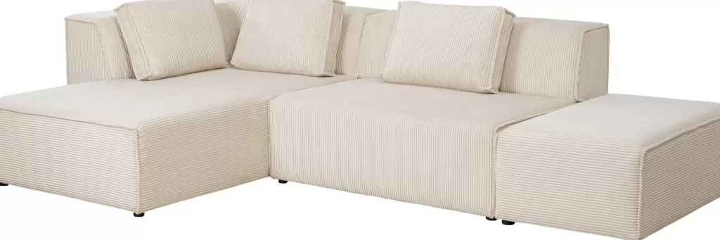 Olohuone | Kulmasohvat>KARE Design Infinity Ottomane Kulmasohva, Vakosametti, Kerma, Vasen