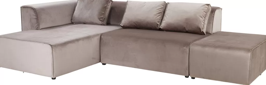Olohuone | Kulmasohvat>KARE Design Infinity Velvet Kulmasohva, Taupe, Vasen