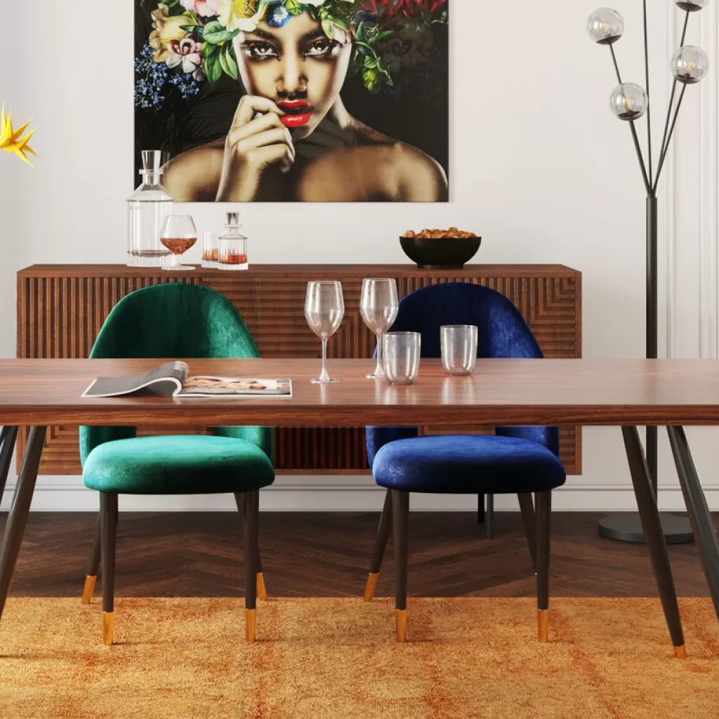 Tuolit>KARE Design Iris Velvet Tuoli Sininen (2/Setti)