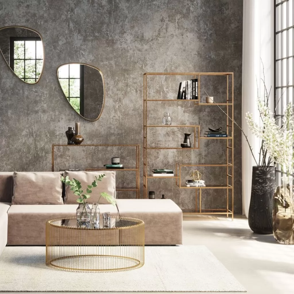 Hyllyt>KARE Design Loft Hylly, Kulta 115x100cm