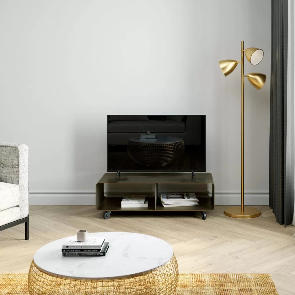 Tv -Tasot>KARE Design Lounge M Mobil Tv-taso, Pronssi 90x30cm