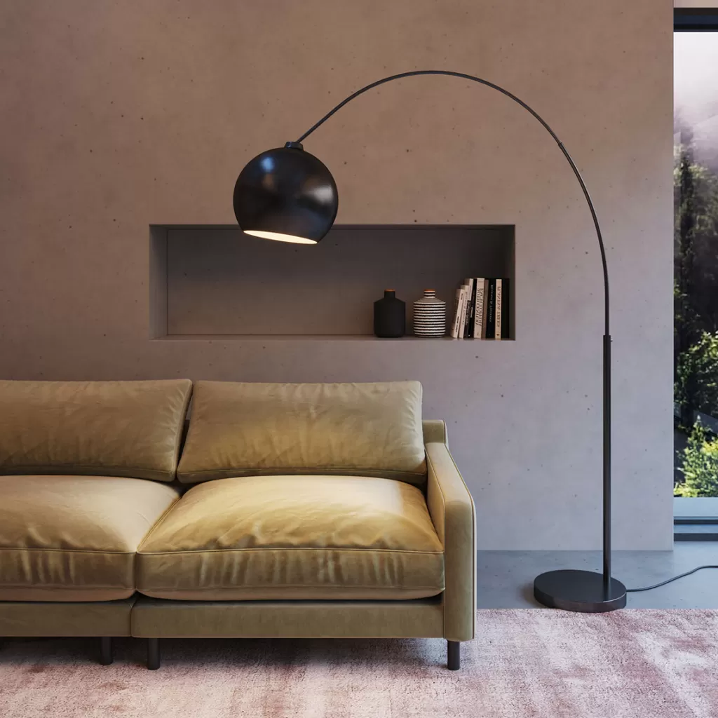 Lattiavalaisimet | Olohuone>KARE Design Lounge Small Deal Eco Lattiavalaisin Matta Musta 175cm