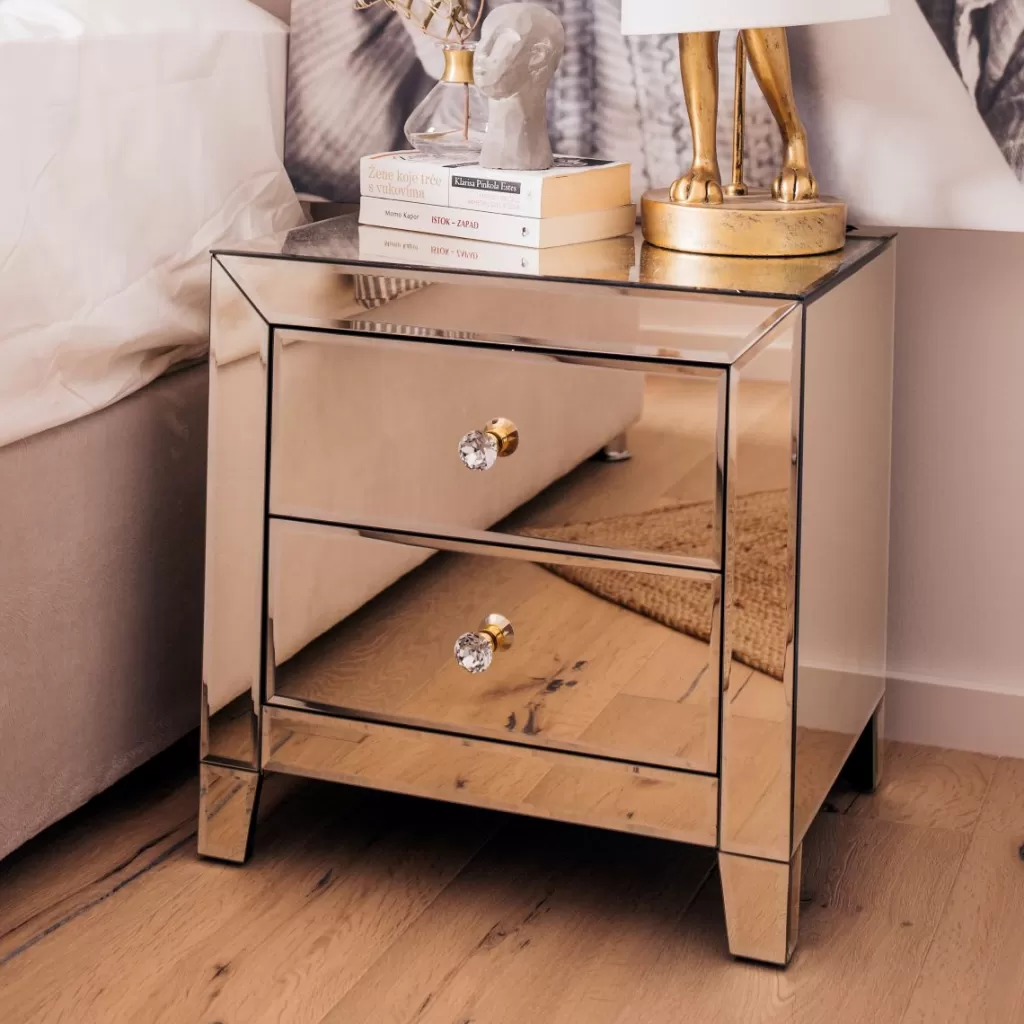 Yöpöydät>KARE Design Luxury Pearl Pieni Lipasto, Yöpöytä, 2 Laatikkoa