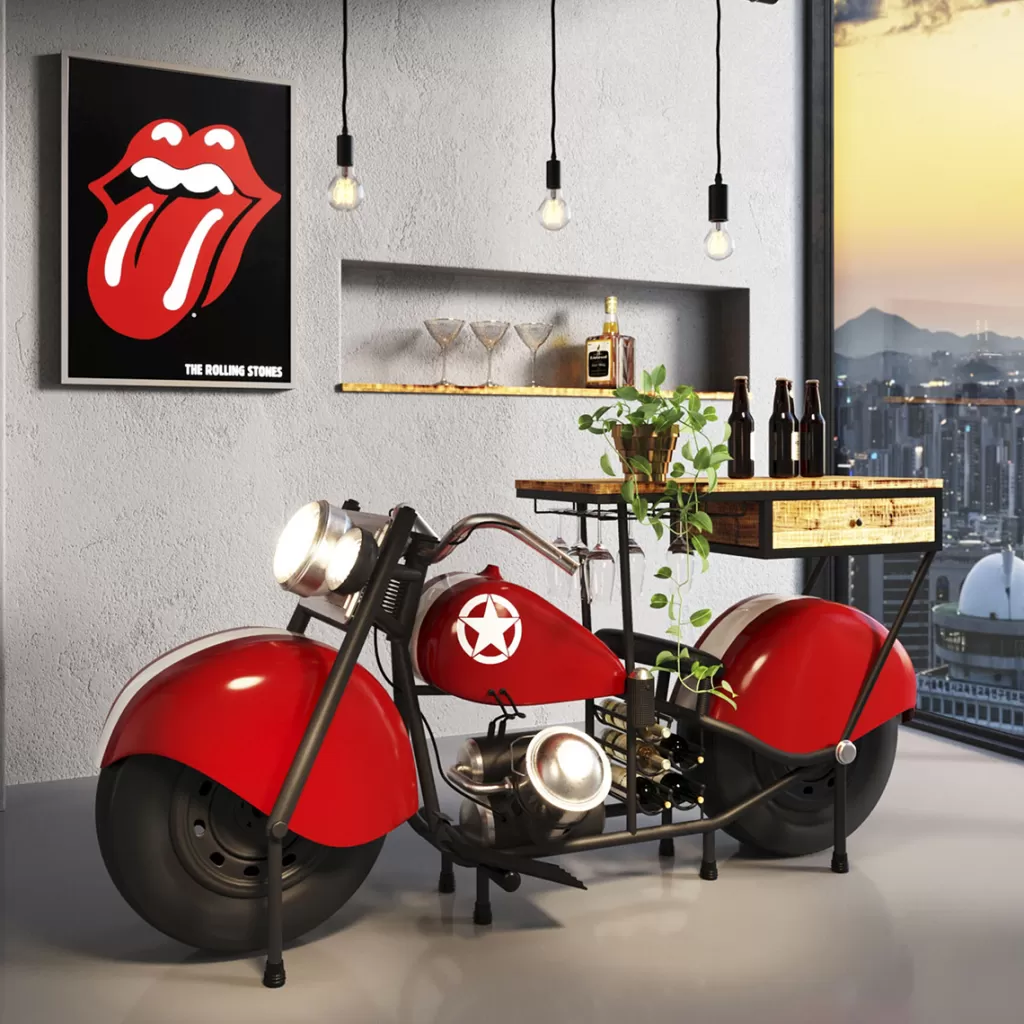 Baarit>KARE Design Motorbike, Moottoripyörä Baari, Punainen