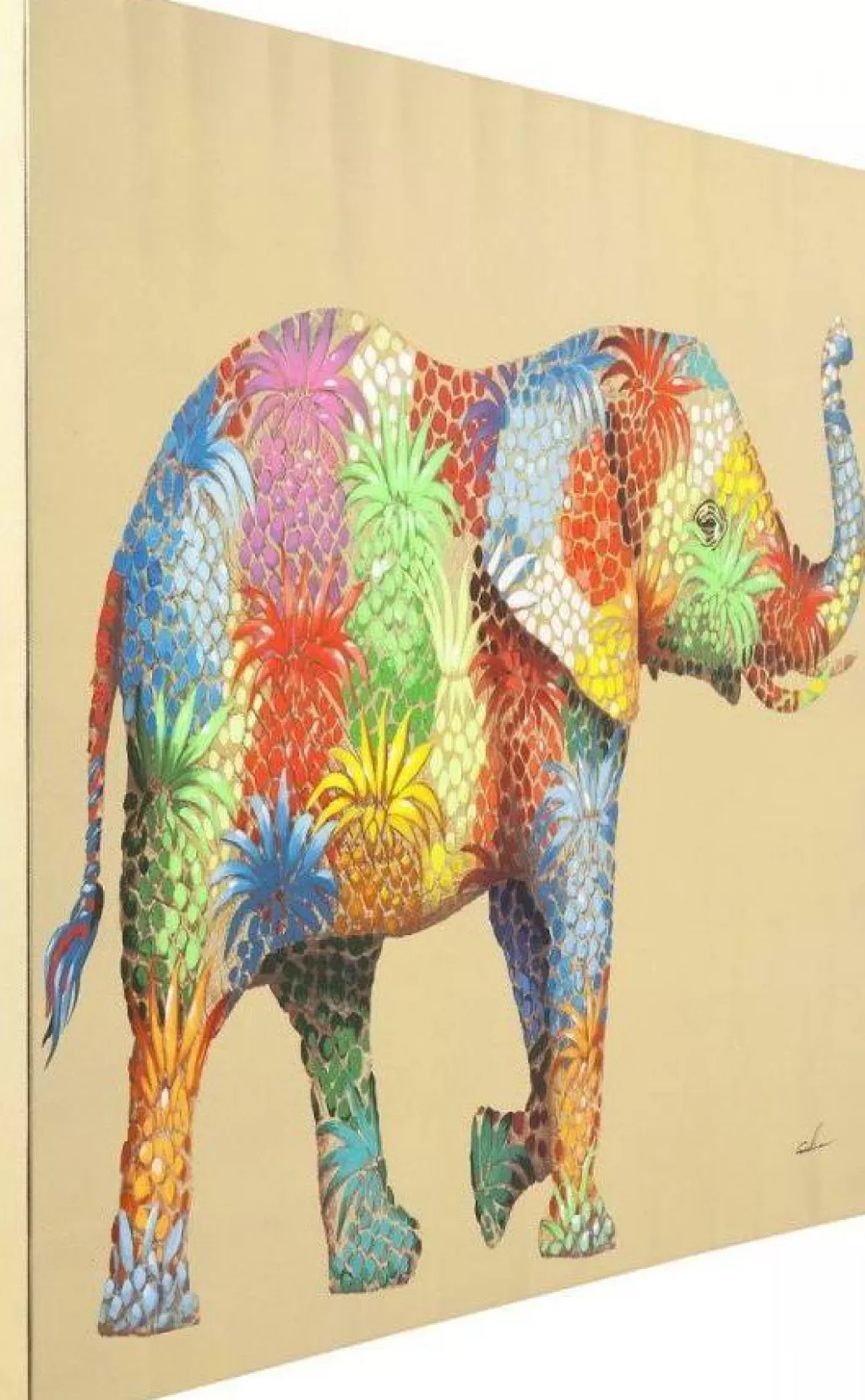 Olohuone>KARE Design Picture Touched Flower Elefant Elefantti Taulu 120x90cm