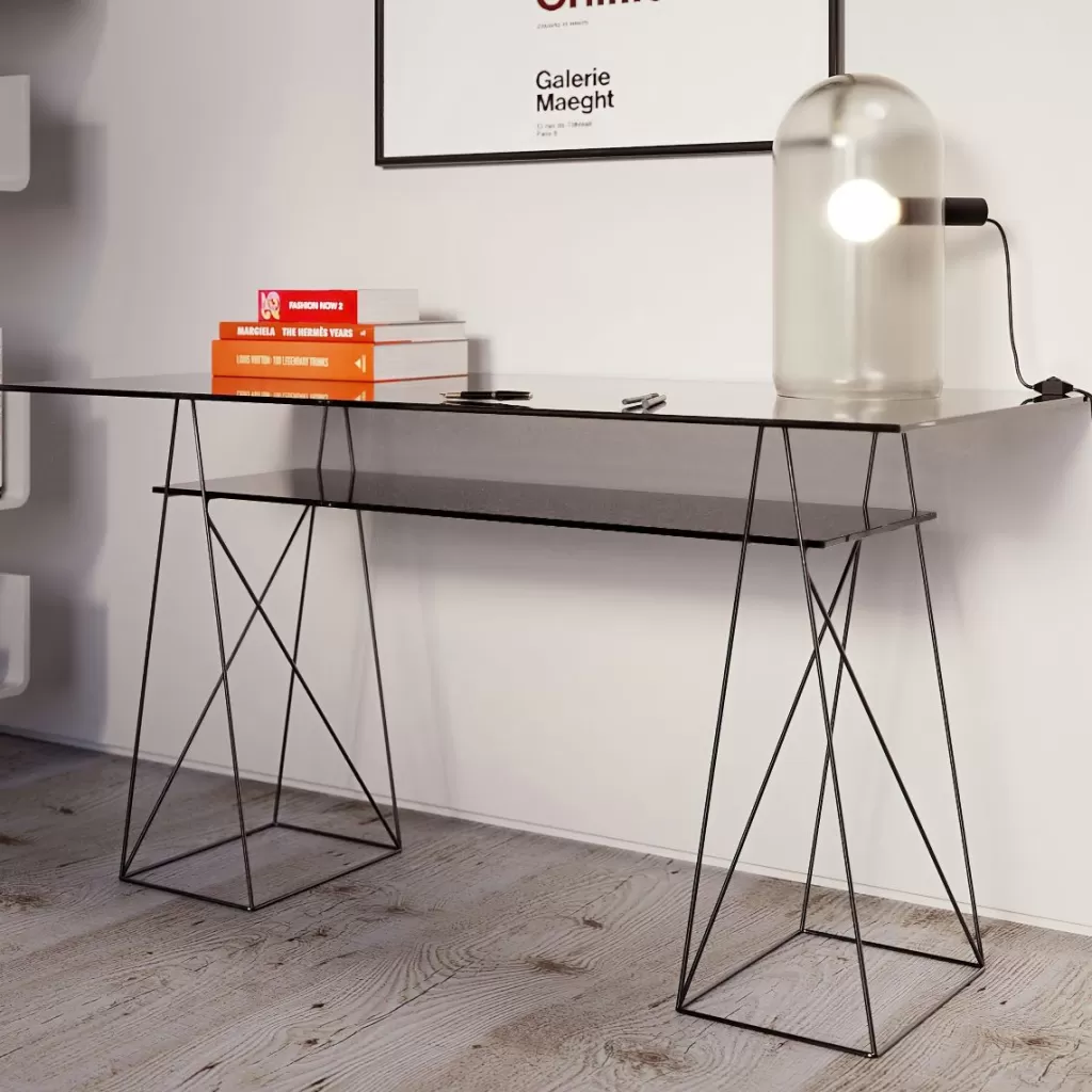 Työpöydät>KARE Design Polar Pöytä, Musta 8mm Temperoitu Lasi 135x65cm