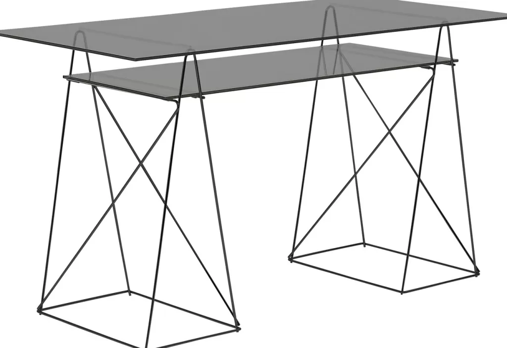 Työpöydät>KARE Design Polar Pöytä, Musta 8mm Temperoitu Lasi 135x65cm