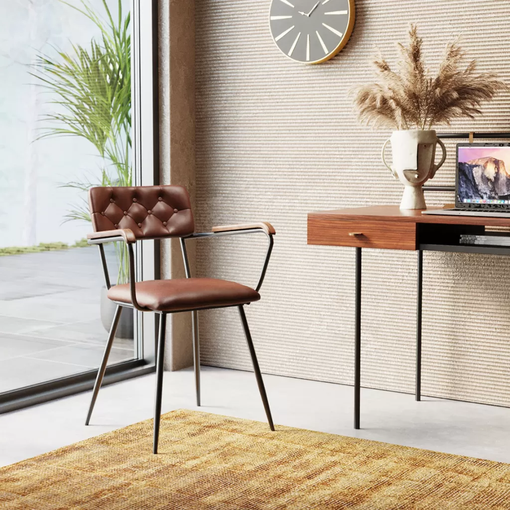 Tuolit>KARE Design Salsa Tuoli Käsinojilla- Nahkaa, Ruskea, Metalli