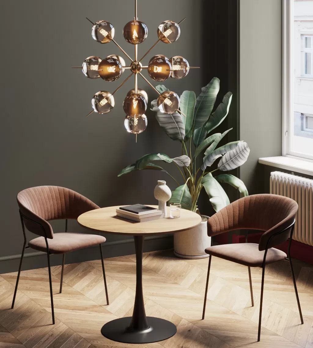 Pöydät>KARE Design Schickeria Pyöreä Ruokapöytä - Tammipinnoite, Musta Ø80cm