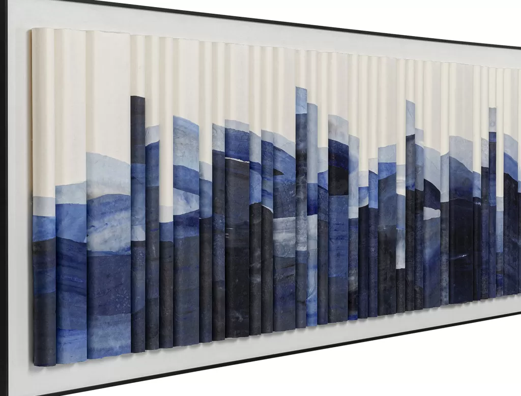 Taulut | Olohuone>KARE Design Shadow Skyline Blue Kehystetty Taulu 160x60cm