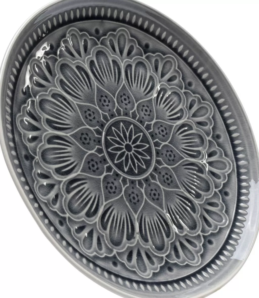 Lautaset>KARE Design Sicilia Mandala Grey Lautanen Ø27cm