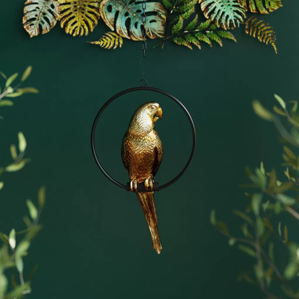 Roikkuvat Koriste-Esineet>KARE Design Swinging Parrot Papukaija Ripustettava Koriste-esine, Kulta
