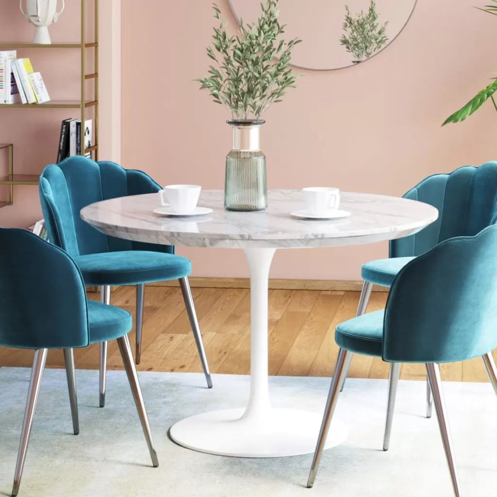 Pöydät>KARE Design Veneto Marble Pöytä, Marmori, Valkoinen Ø110cm