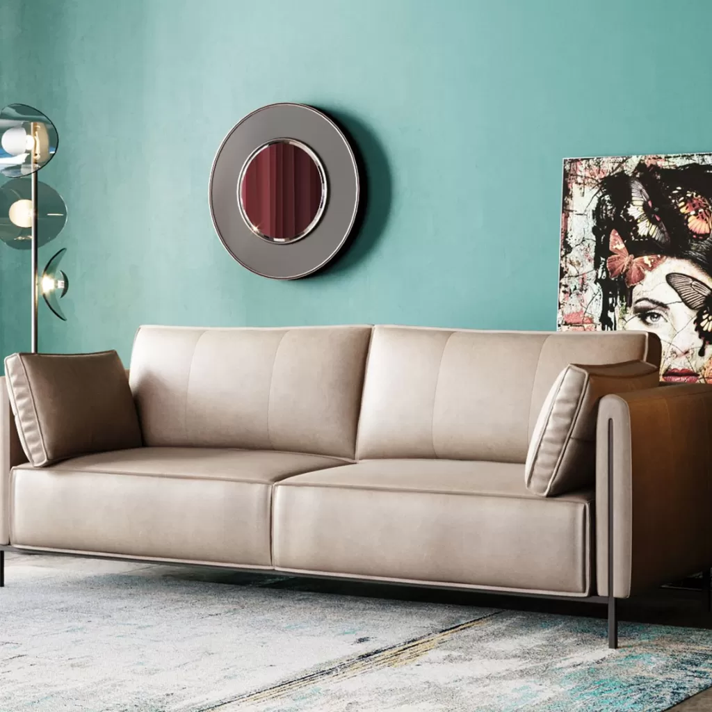 Sohvat>KARE Design Victor 3-istuttava Sohva - Nahkaa, Harmaa 233cm