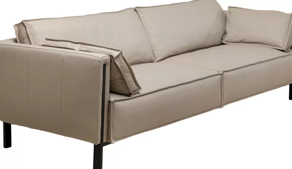 Sohvat>KARE Design Victor 3-istuttava Sohva - Nahkaa, Harmaa 233cm