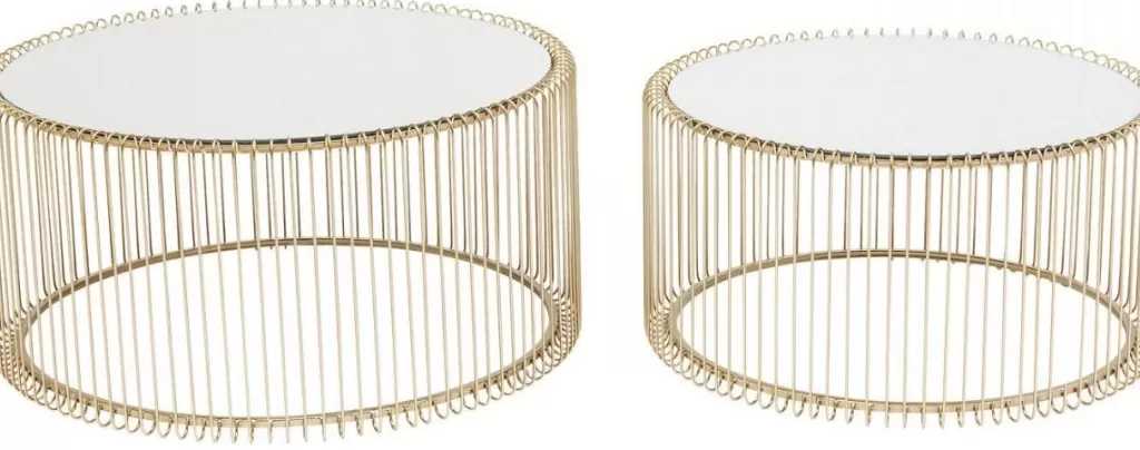 Sohvapöydät | Olohuone>KARE Design Wire Sohvapöytä, Messinki (2/Setti)