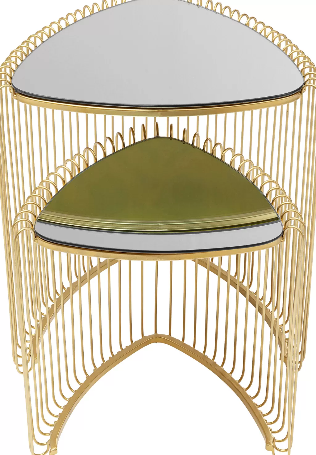 Sohvapöydät | Olohuone>KARE Design Wire Triangle Sivupöytä, Kulta (2/Setti)