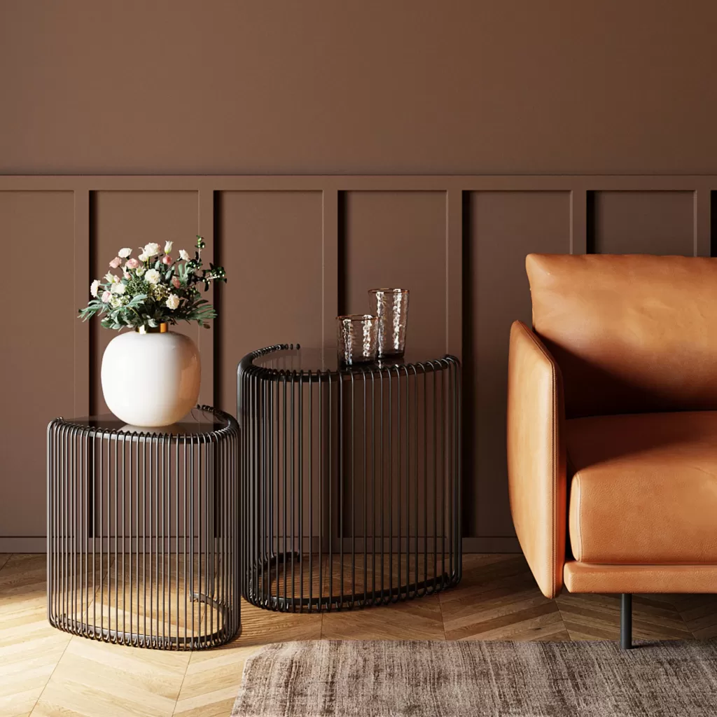 Sohvapöydät | Olohuone>KARE Design Wire Triangle Sivupöytä, Musta (2/Setti)