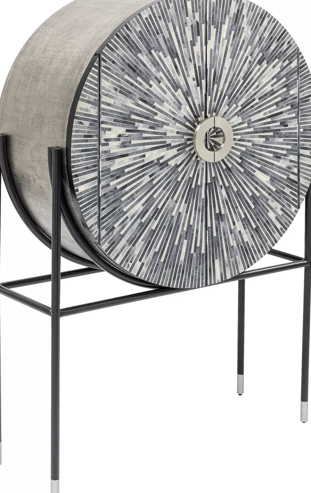 Baarit>KARE Design Zoom Baarikaappi - Pyöreä Muoto, Mustavalkoinen 100x160cm